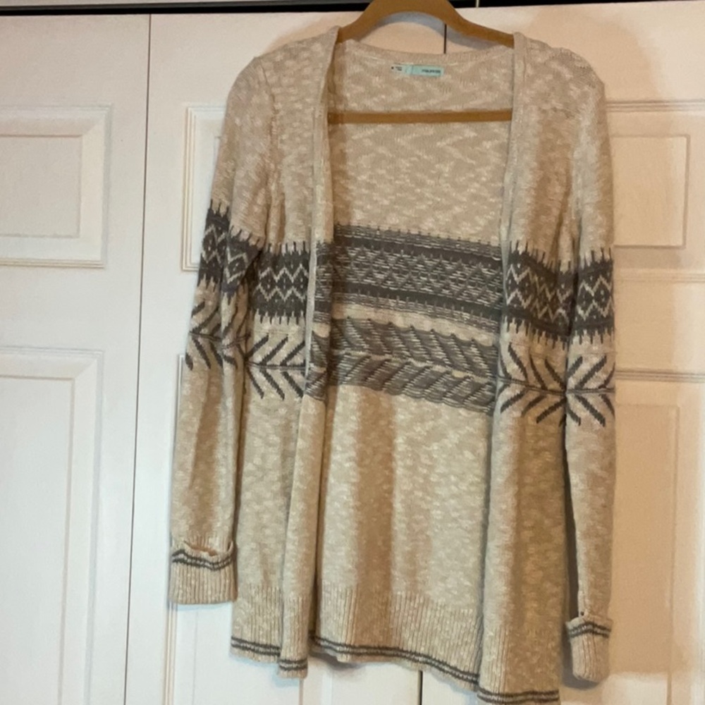 Maurices Open Front Cream Gray‎  Cardigan Medium